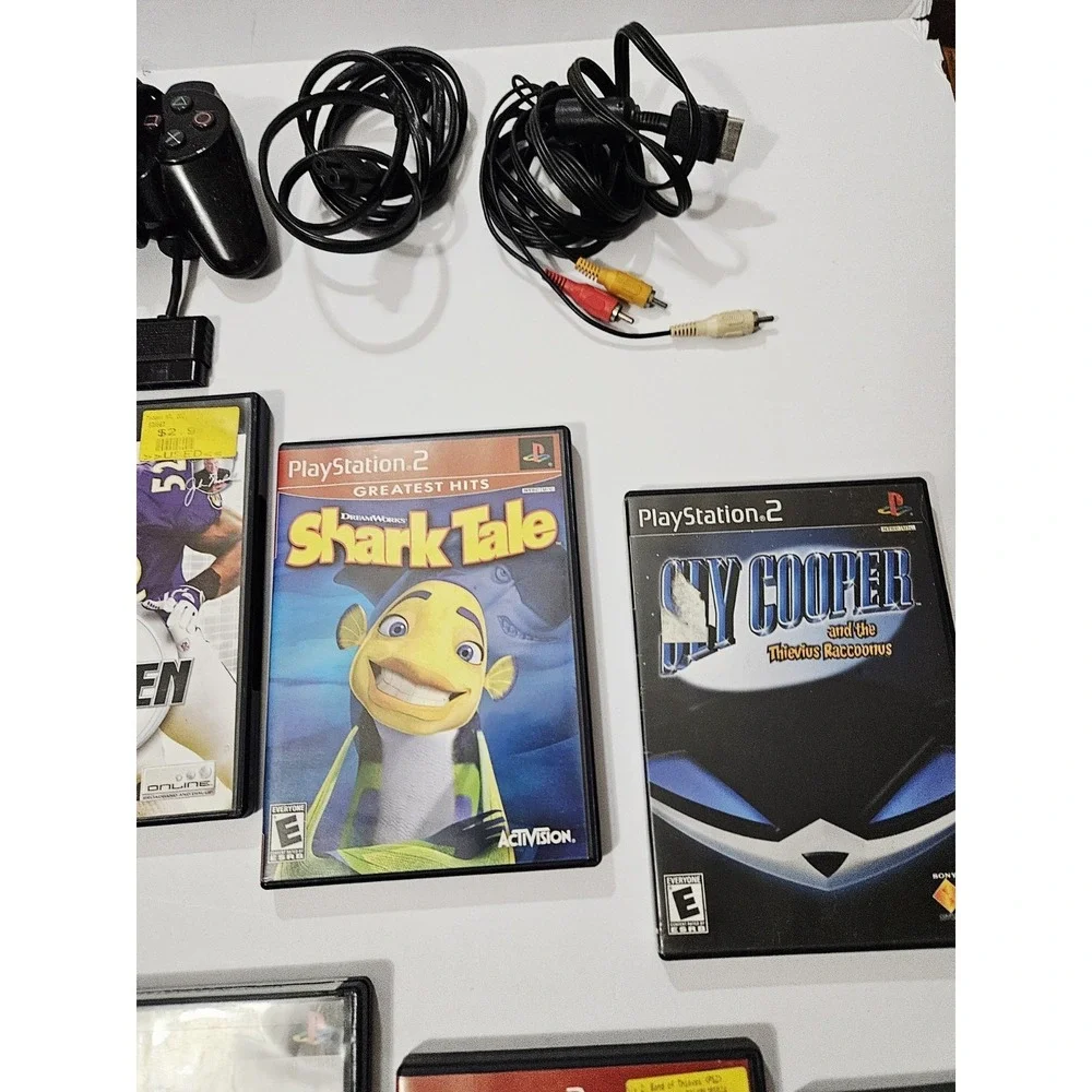Sony 2 Console Bundle with Black PS2 and Multiple Games - Black
